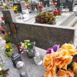 Nagrobek granitowy pomnik podwójny szary klasyczny jasny Jaworzno