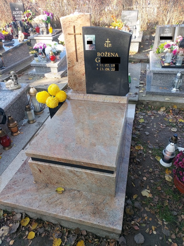 Wzory projekt nagrobków granitowych Jaworzno Granmarys tablice nagrobkowe pojedynczy