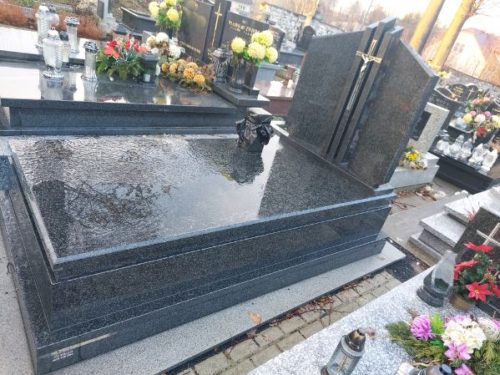 nagrobki ciemne czarne granitowe kamień naturalny Jaworzno Granmarys kamieniarstwo kamieniarz zakład kamieniarski Śląsk